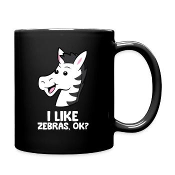 I Like Zebras Ok? Funny Zebra Lover - Full Colour Mug - black - Right