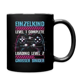 Einzelkind Level 1 Complete Loading Level 2 Grosse - Tasse einfarbig - Schwarz - Rechts
