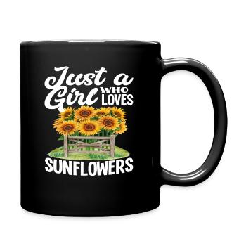 Tournesol Fille Amour - Mug uni - noir - Droite