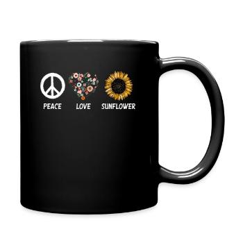 Paix Amour Tournesol - Mug uni - noir - Droite