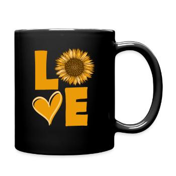 Amour tournesol - Mug uni - noir - Droite