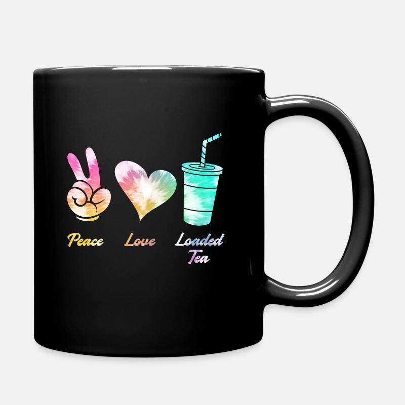 Peace Love Tea - Full Colour Mug - black