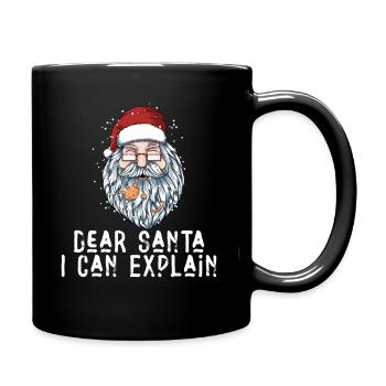 Dear Santa I Can Explain - Tasse einfarbig - Schwarz - Rechts