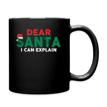 Dear Santa I Can Explain - Tasse einfarbig - Schwarz - Rechts