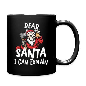 Dear Santa I Can Explain - Tasse einfarbig - Schwarz - Rechts