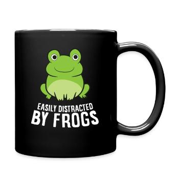 Leicht ablenkbar durch Frösche Amphibienliebe - Tasse einfarbig - Schwarz - Rechts