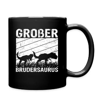 Großer Brudersaurus T-Rex Dino Geschenk Großer Bru - Tasse einfarbig - Schwarz - Rechts