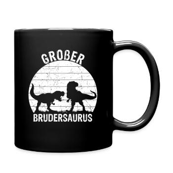 Großer Brudersaurus T-Rex Dino Geschenk Großer Bru - Tasse einfarbig - Schwarz - Rechts