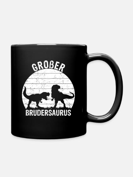 Großer Brudersaurus T-Rex Dino Geschenk Großer Bru - Tasse einfarbig - Schwarz