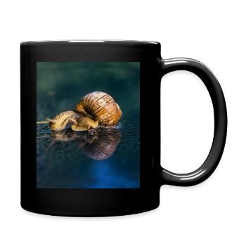 Eine Schnecke kommt nur langsam voran, - Tasse einfarbig - Schwarz - Rechts