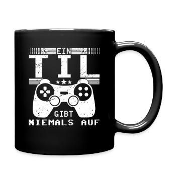 Til Geschenkidee Geschenk Geburtstag - Tasse einfarbig - Schwarz - Rechts