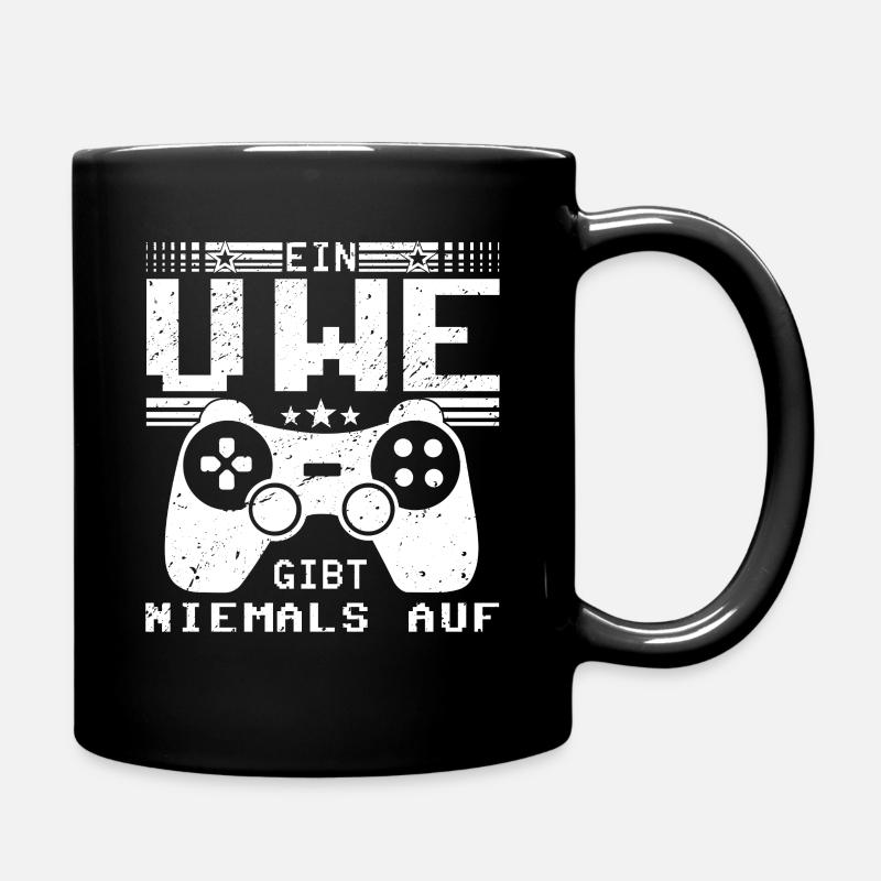 Uwe Gaming Konsole PC Gamer Geschenk - Tasse einfarbig - Schwarz