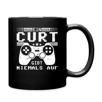 Curt Gaming Konsole PC Gamer Geschenk - Tasse einfarbig - Schwarz - Rechts