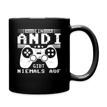 Andi Gaming Konsole PC Gamer Geschenk - Tasse einfarbig - Schwarz - Rechts