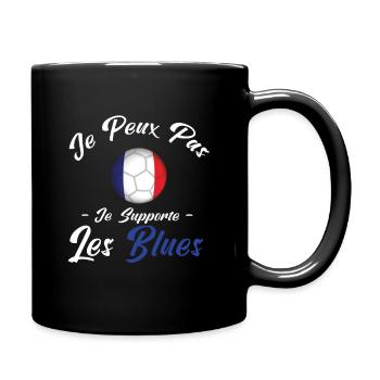 je peux pas , je supporte les bleus. France - Mug uni - noir - Droite