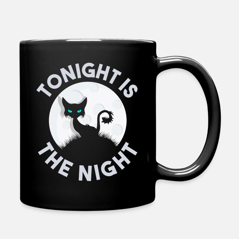 Ce soir, c’est la nuit Black Cat Halloween - Mug uni - noir