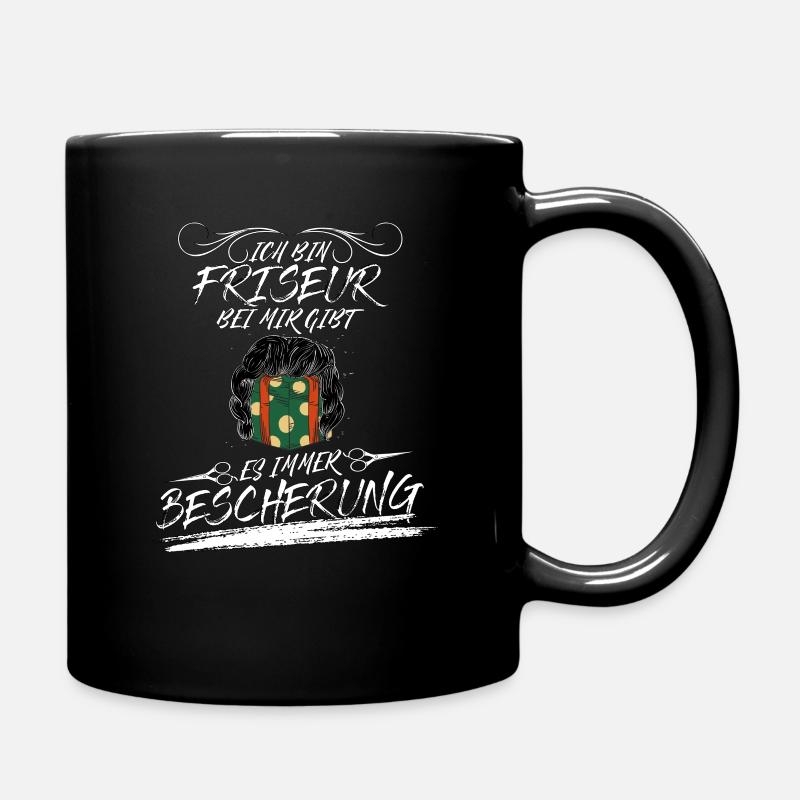 Friseur Weihnachten Bescherung Geschenke Design - Tasse einfarbig - Schwarz