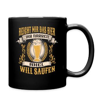 Reicht Mir Das Bier Axel Saufen Namen - Tasse einfarbig - Schwarz - Rechts