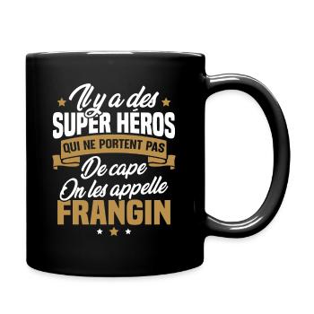 Super héros on les appelle frangin cadeau - Mug uni - noir - Droite