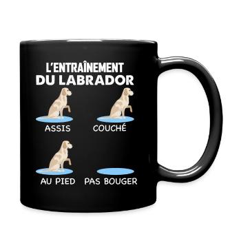 L'Entrainement du Labrador Idée Cadeau Chien - Mug uni - noir - Droite