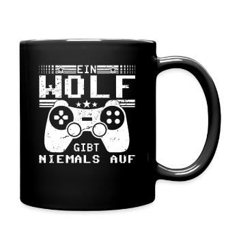 Wolf Gaming Konsole PC Gamer Geschenk - Tasse einfarbig - Schwarz - Rechts