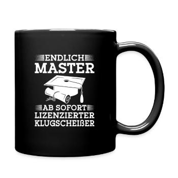 Mastertitel Studium Masterprüfung Master Abschluss - Tasse einfarbig - Schwarz - Rechts