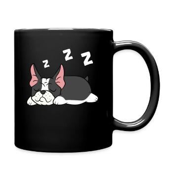 Boston Terrier Pyjama Niedlicher Boston Terrier - Tasse einfarbig - Schwarz - Rechts