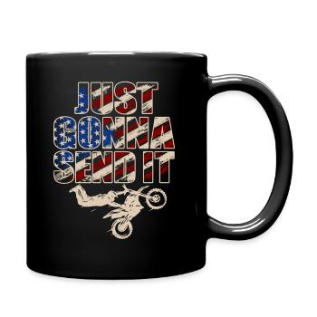 Just Gonna Send It American Flag Motocross - Tasse einfarbig - Schwarz - Rechts