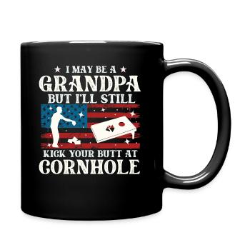 Je suis peut-être un grand-père, mais je vais quand même te botter les fesses - Mug uni - noir - Droite