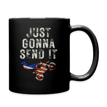 Just Gonna Send It American Flag Motocross - Tasse einfarbig - Schwarz - Rechts