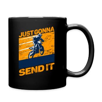 Just Gonna Send It American Flag Motocross - Tasse einfarbig - Schwarz - Rechts