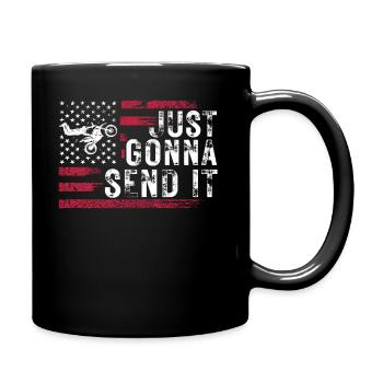 Just Gonna Send It American Flag Motocross - Tasse einfarbig - Schwarz - Rechts