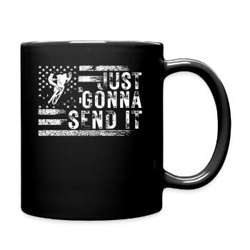 Just Gonna Send It American Flag Motocross - Tasse einfarbig - Schwarz - Rechts