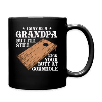 Je suis peut-être un grand-père, mais je vais quand même te botter les fesses - Mug uni - noir - Droite