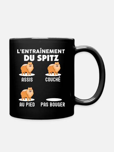 Mon Chien Spitz A Du Caractere Humour Chien Mignon - Mug uni - noir
