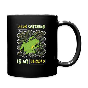Frog Catching Is My Cardio, Frog Hunting - Full Colour Mug - black - Right