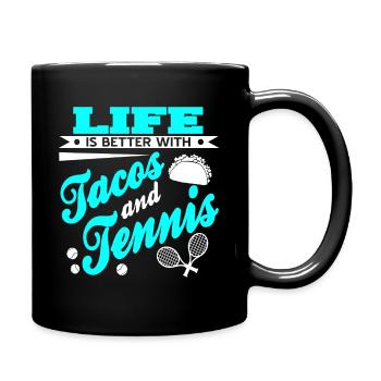 La vie est meilleure avec Tacos & Tennis Retro T-Shirt - Mug uni - noir - Droite