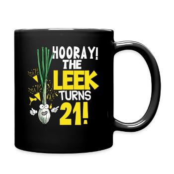 21th Bday Hooray The Leek Turns 21 Years Old - Full Colour Mug - black - Right