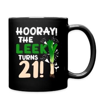 21th Bday Hooray The Leek Turns 21 Years Old - Full Colour Mug - black - Right