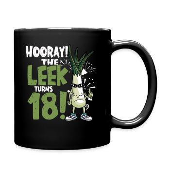 Adulte 18ème jour Hourra Le poireau a 18 ans - Mug uni - noir - Droite