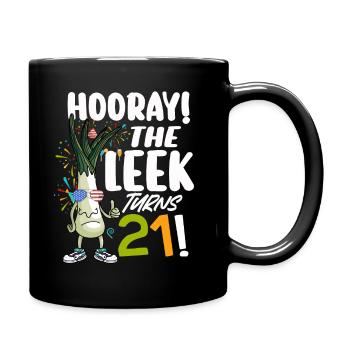 21th Bday Hooray The Leek Turns 21 Years Old - Full Colour Mug - black - Right