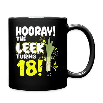 Adulte 18ème jour Hourra Le poireau a 18 ans - Mug uni - noir - Droite