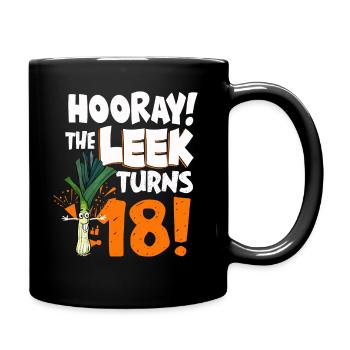 Adulte 18ème jour Hourra Le poireau a 18 ans - Mug uni - noir - Droite
