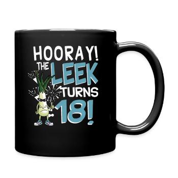 Adulte 18ème jour Hourra Le poireau a 18 ans - Mug uni - noir - Droite