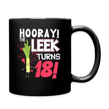 Adulte 18ème jour Hourra Le poireau a 18 ans - Mug uni - noir - Droite