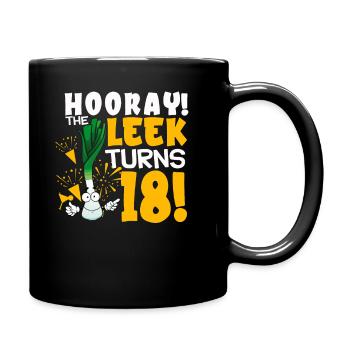Adulte 18ème jour Hourra Le poireau a 18 ans - Mug uni - noir - Droite
