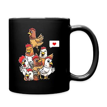 Drôles de poulets éleveurs de volaille - Mug uni - noir - Droite