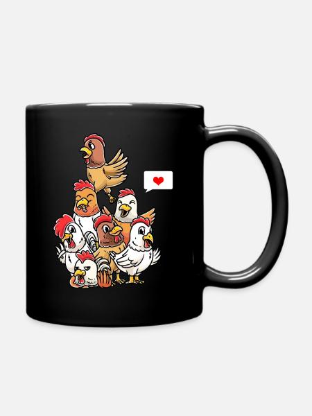 Lustig Huhn Geflügelzüchter Hühner - Tasse einfarbig - Schwarz