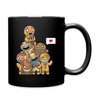 Weihnachten Lustig Lebkuchen Weihnachtsgebäck - Tasse einfarbig - Schwarz - Rechts