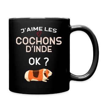 Cochons d'Inde Je T'Aime - Mug uni - noir - Droite